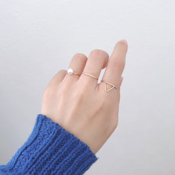 14kgfリング【bedash ring】ゴールド　シンプル　つけっぱなし　ピンキーリング　サムリング 6枚目の画像