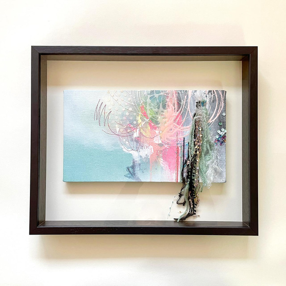 人気定番 刺繍入り絵画「心、響くほうへ。」(額入り) 絵画 マスダトモミ 絵画