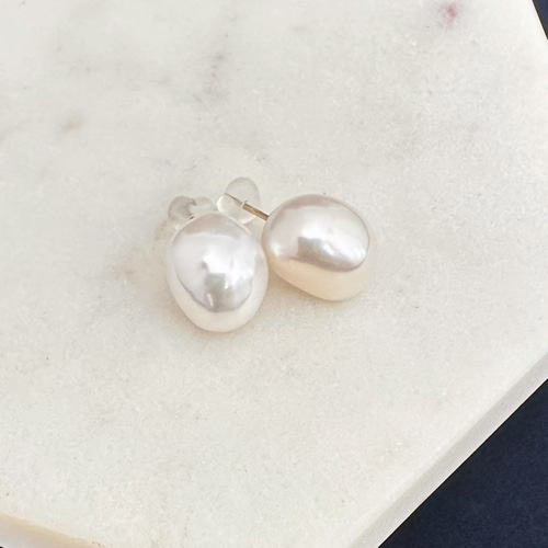 バロックパール 一粒 こぼれパール ピアス イヤリング ピアス