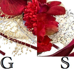 赤と金 ダリア と 胡蝶蘭 髪飾り 選べるタッセル 着物 結婚式 成人式 3枚目の画像