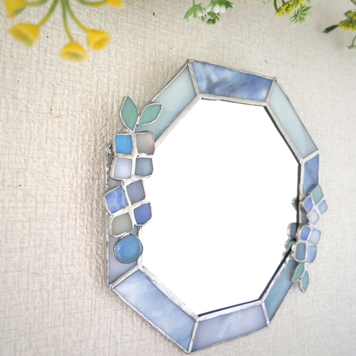✴︎:.｡.:水色ブルーの八角形の鏡♪ （20size/Max23） ドレッサー