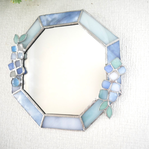 ✴︎:.｡.:水色ブルーの八角形の鏡♪ （20size/Max23） ドレッサー