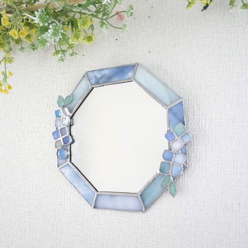 ✴︎:.｡.:水色ブルーの八角形の鏡♪ （20size/Max23） ドレッサー