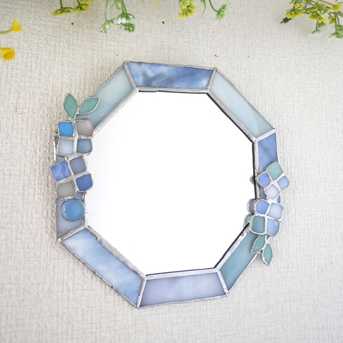 ✴︎:.｡.:水色ブルーの八角形の鏡♪ （20size/Max23） ドレッサー