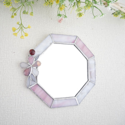 ミモザの八角形の鏡 (20size/max21） ステンドグラス ドレッサー