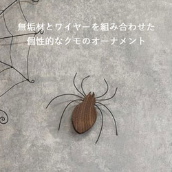 【送料無料】ハロウィン オーナメント クモ 蜘蛛 ウォールデコ 飾り 木製 インテリア 雑貨  オブジェ くも 1枚目の画像
