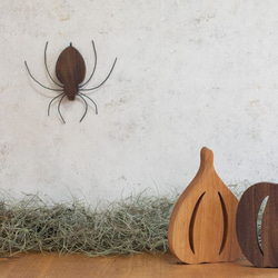 【送料無料】ハロウィン オーナメント クモ 蜘蛛 ウォールデコ 飾り 木製 インテリア 雑貨  オブジェ くも 9枚目の画像