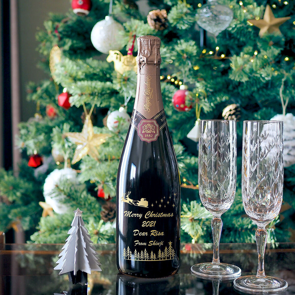 【名入れ】クリスマス 結婚祝い お誕生日に！ロジャーグラート カヴァ ロゼ ブリュット スパークリングワイン750 mL