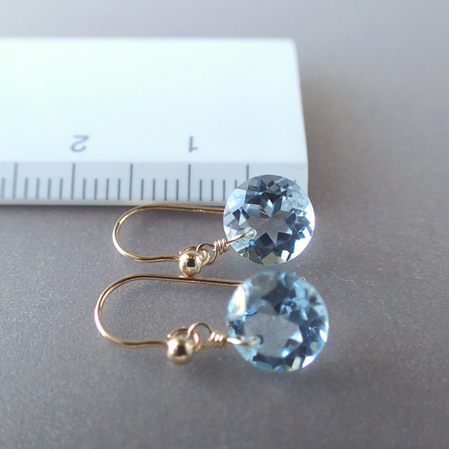 14kgf＊スカイブルートパーズ ピアス ピアス（フック・チェーン