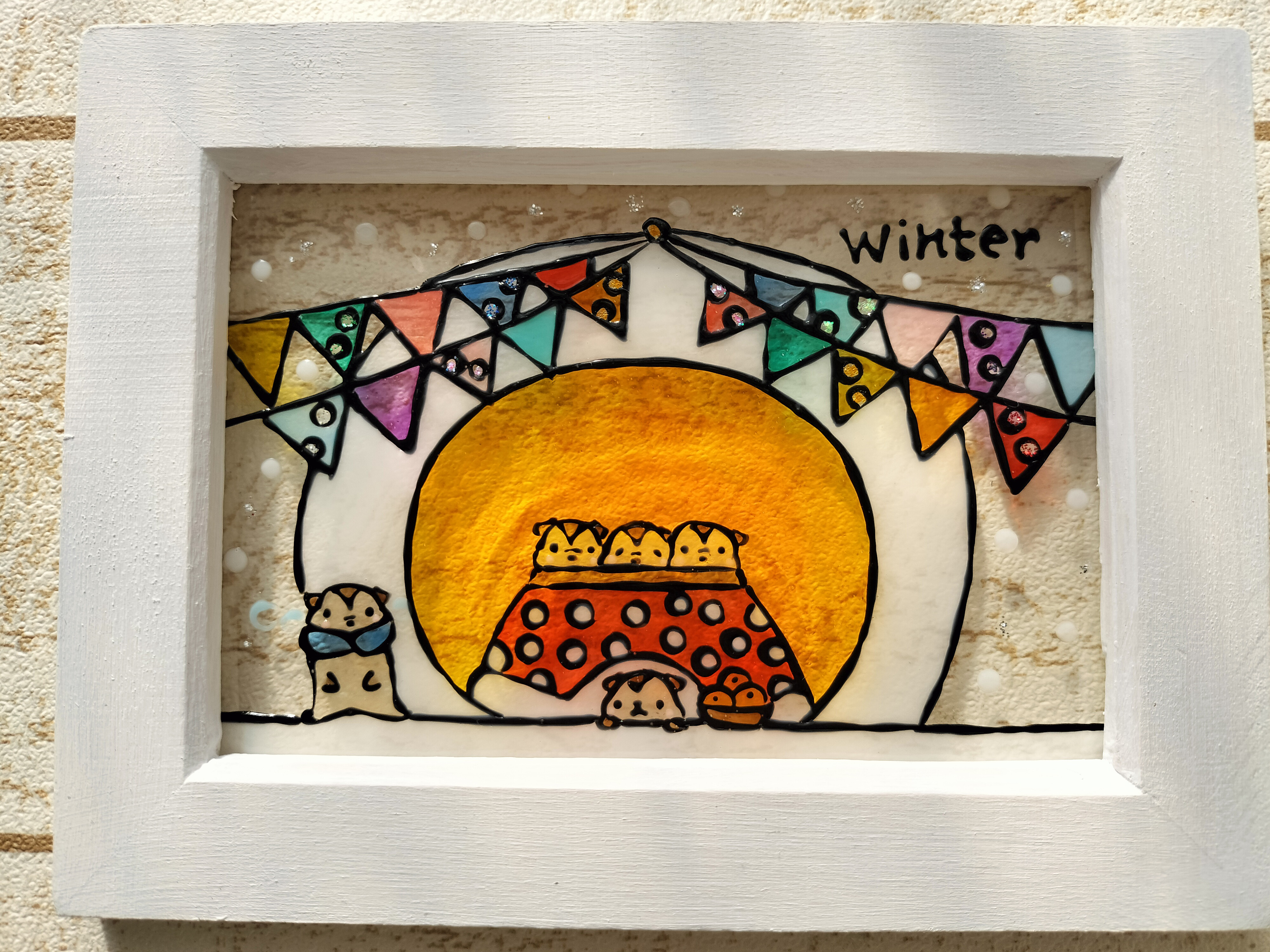 ステンドグラス(ハンドメイド)まとめ買い ナチュラルハウス㉛と雪だるま(33) ステンドグラス(ハンドメイド)まとめ買い ナチュラルハウス㉛と