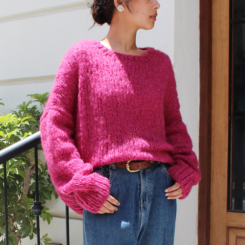 モヘア クリームソーダ ファイヤー ニット ロカビリー セーター セール】ふわふわモヘア風ニットプルオーバートップス（ニット