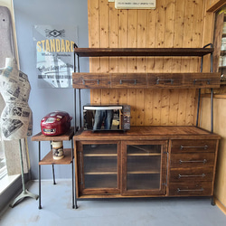 2点セットMIZUYAシェルフ・タイプ2＆サイドラック /食器棚 レンジ台