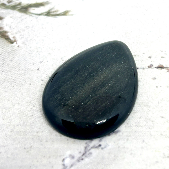 321. 天然石　ゴールデンシャインオブシディアン　ヘアゴム   ポニーフック 5枚目の画像