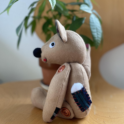 ユニークな癒し系テディベア＊ tehepero・bear (ネイビー/14cm