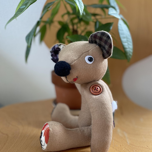 ユニークな癒し系テディベア＊ tehepero・bear (ネイビー/14cm