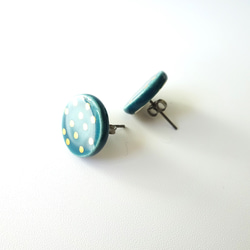 金彩dot round pierce／earring（深緑） 5枚目の画像