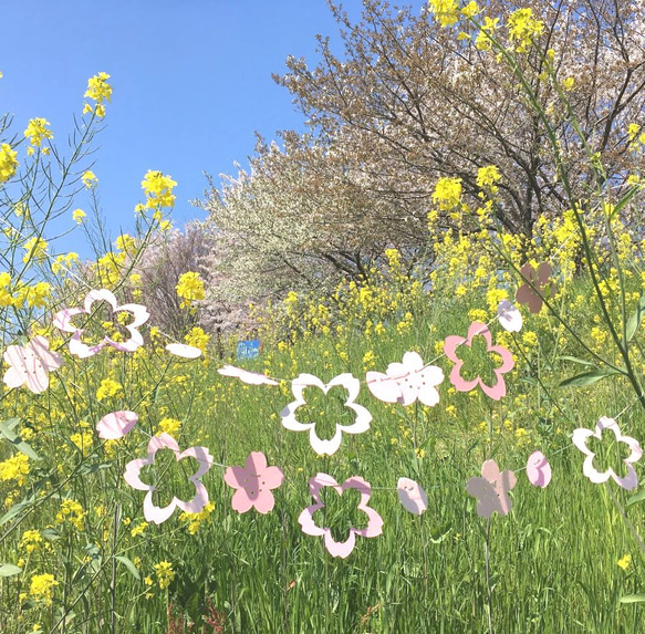 さくら　ガーランド　春飾り　お花見　ひなまつり　きらきらグリッター　日本　部屋飾り 17枚目の画像