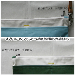 帆布　5ポケットショルダー / サコッシュ 　(color : turquoise×turquoise) 11枚目の画像