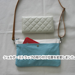 帆布　5ポケットショルダー / サコッシュ 　(color : turquoise×turquoise) 7枚目の画像