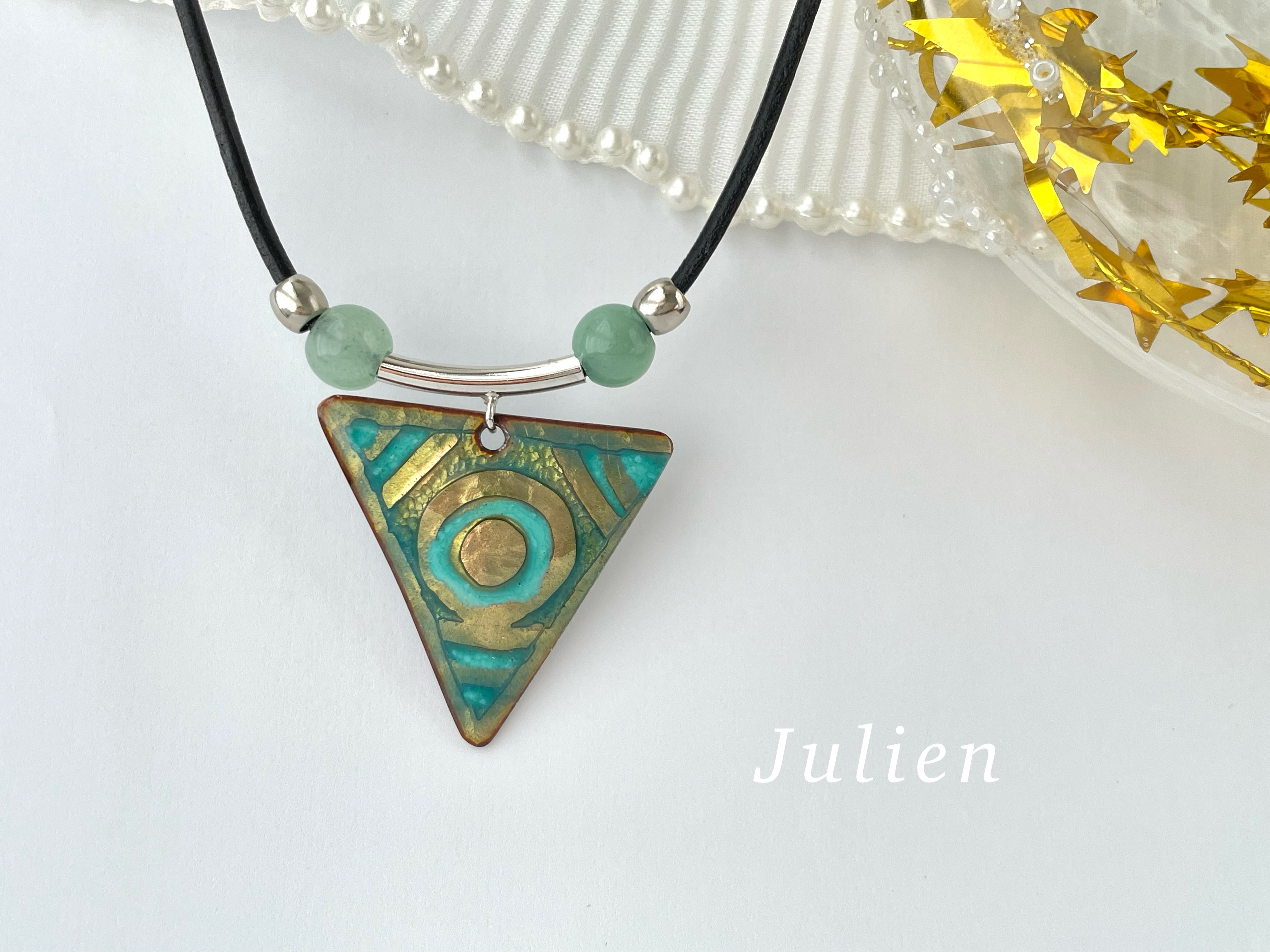 七宝焼き　アベンチュリンネックレス (125)