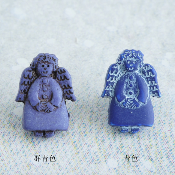 (3個) 11mm 天使のボタン フランス製 ＊ 妖精　群青色 4枚目の画像