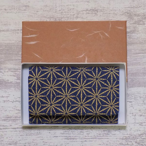 金彩工芸　竹節麻の葉　金仕上げ　デニム地製　「名刺入れ・カードケース」 12枚目の画像