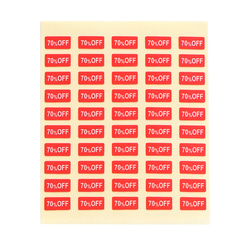【台紙用シール】プライスダウン SALEシール　200枚（赤地×白文字）5×10㎜　20%off  30%off 50% 7枚目の画像