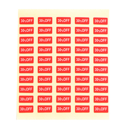 【台紙用シール】プライスダウン SALEシール　200枚（赤地×白文字）5×10㎜　20%off  30%off 50% 5枚目の画像