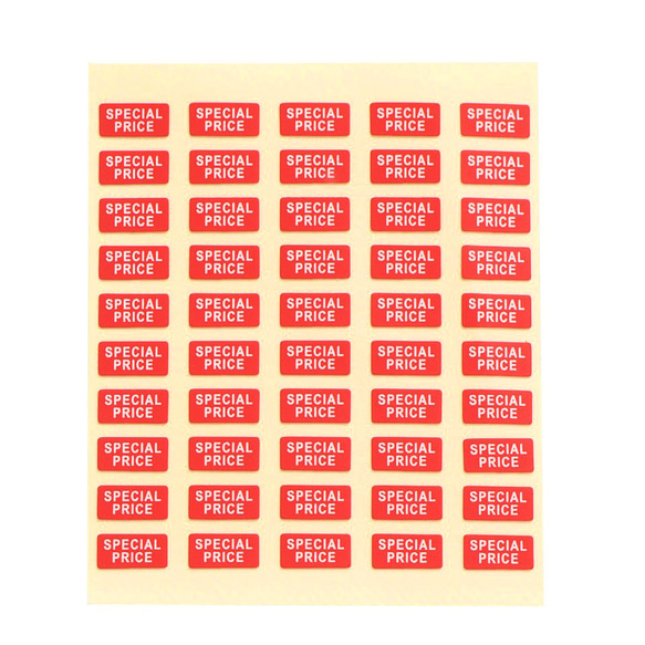 【台紙用シール】プライスダウン SALEシール　200枚（赤地×白文字）5×10㎜　20%off  30%off 50% 12枚目の画像