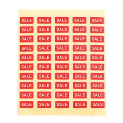 【台紙用シール】プライスダウン SALEシール　200枚（赤地×白文字）5×10㎜　20%off  30%off 50% 11枚目の画像