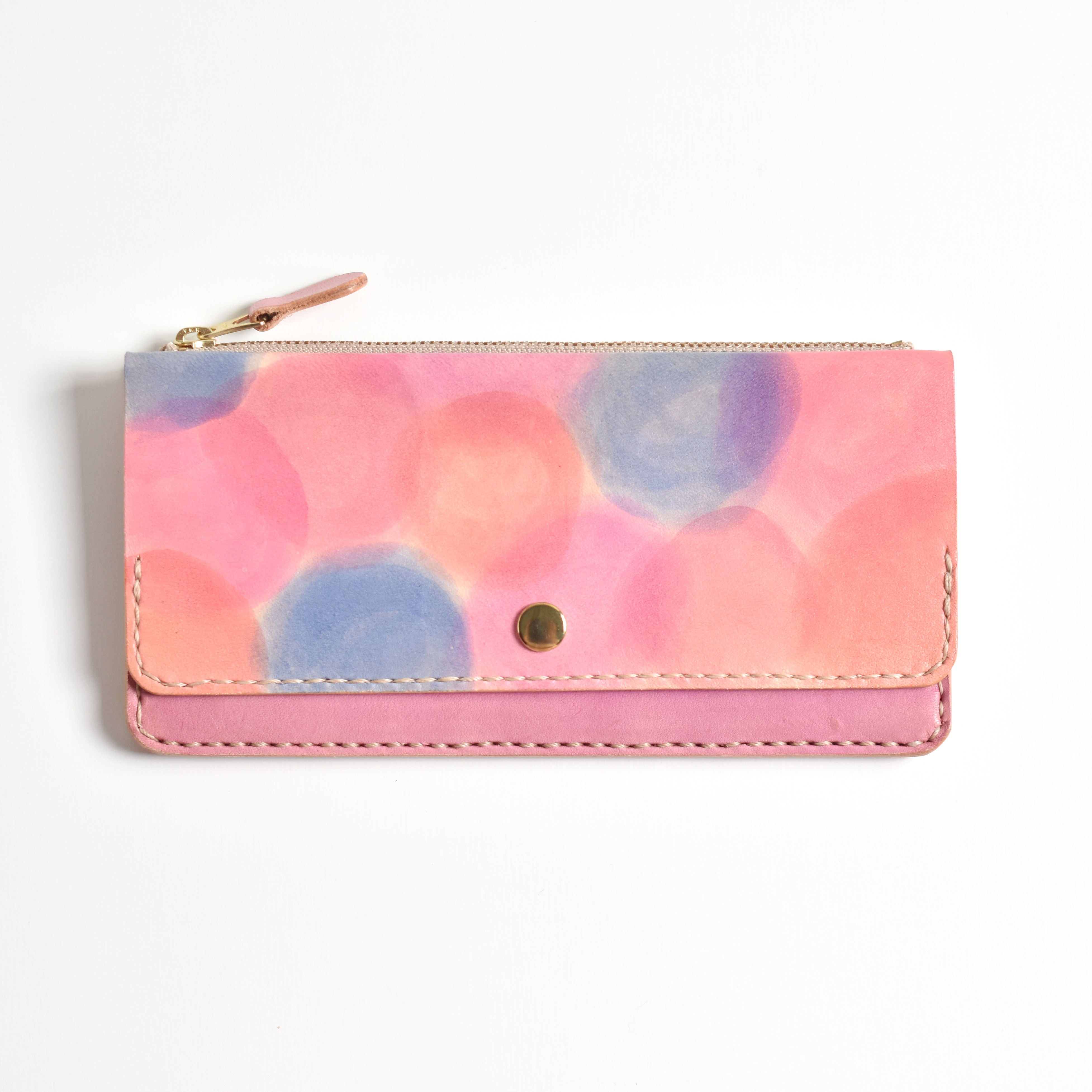 【SALE ￥5,000 OFF】革の手染め財布 「Berry Berry（スリムな長財布）」