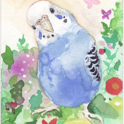 城景都　インコ　絵画　H96 城景都インコ絵画H96