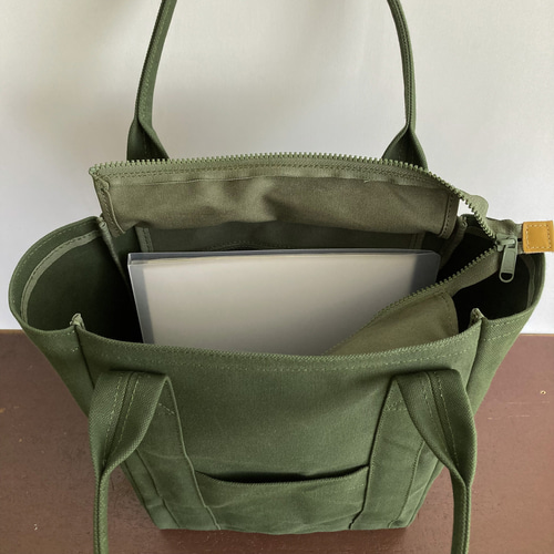トートバッグ 02 オリーブ / 6号帆布 トートバッグ aoya bags
