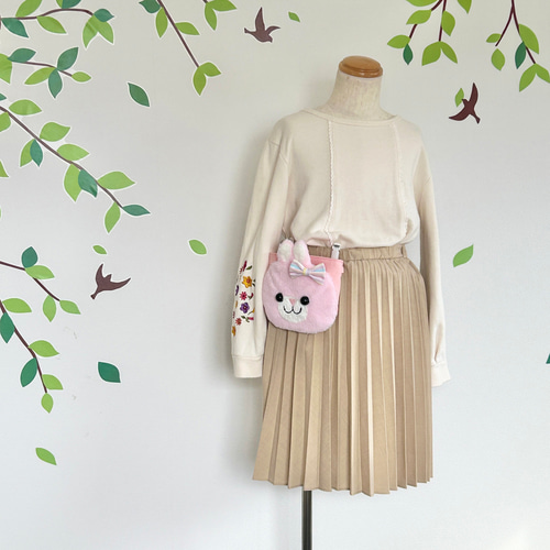 うさぎのふわふわ移動ポケット(ふたなし) その他入園グッズ megumi
