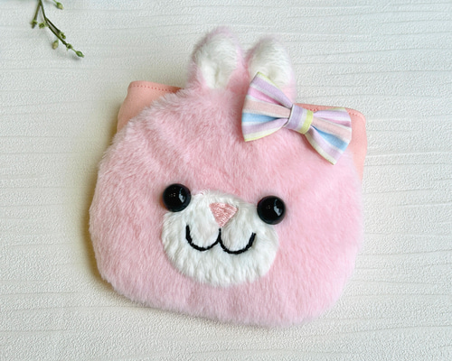 うさぎのふわふわ移動ポケット(ふたなし) その他入園グッズ megumi