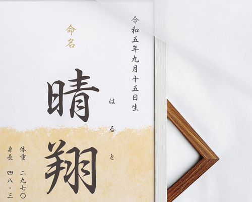フレーム付き】命名書《6カラー》漢字 雑貨・その他 moon +