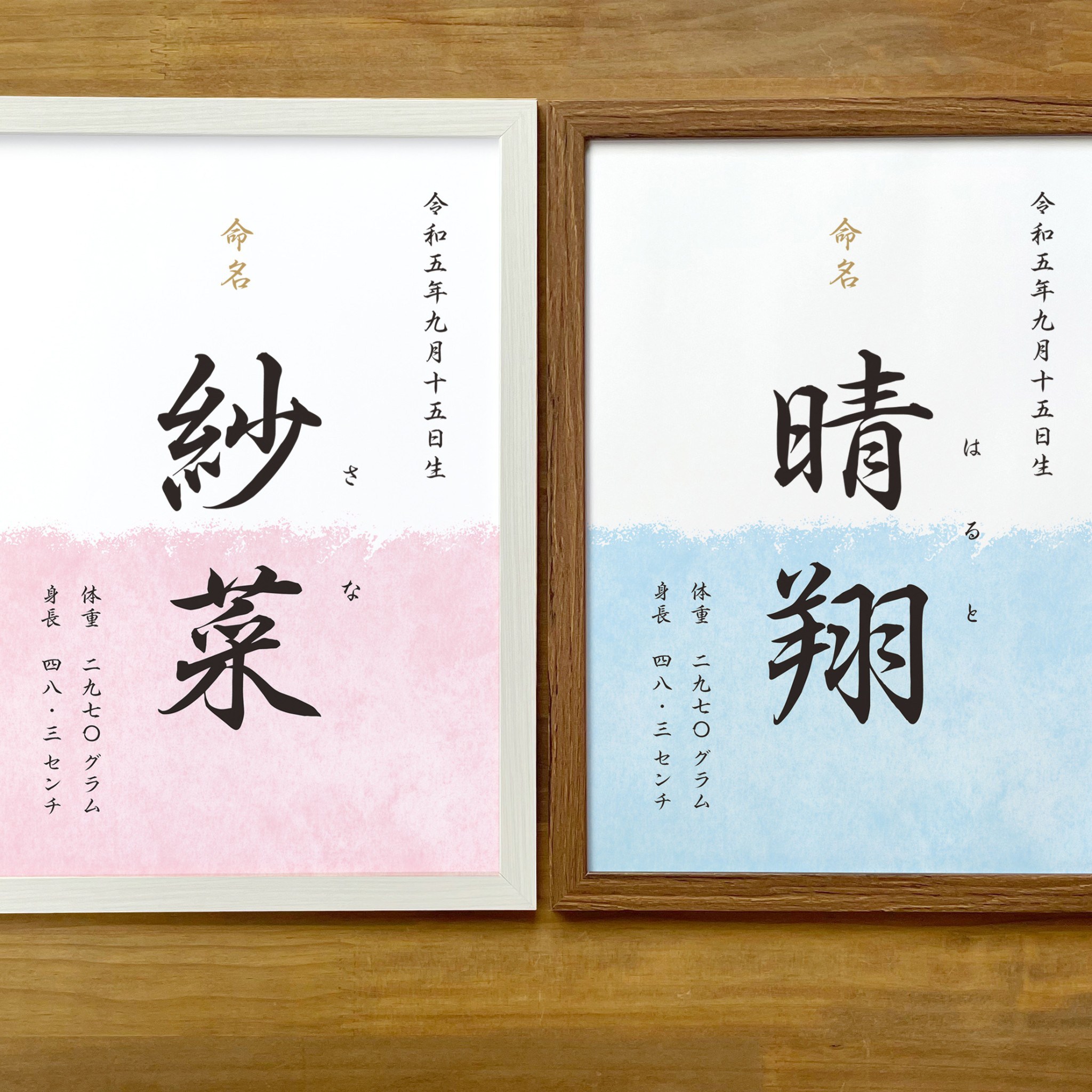 書道家が書く命名書 名前の由来入り 色紙 送料無料 | 命名額専門