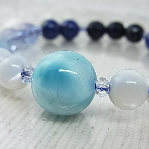 ◇大粒13mm ラリマー◇ブルー グラデーション アクアマリン