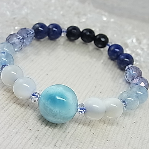 ◇大粒13mm ラリマー◇ブルー グラデーション アクアマリン