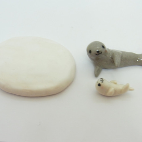 再販・あざらし親子 立体・オブジェ やまざきじんこ 通販 8375882  