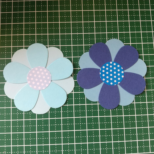 壁面飾り アレンジ花 #891 ☆10枚 ブルー系 ドット柄(水玉) その他素材