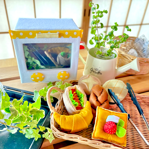 おままごと☆フェルトのオーブンレンジでパン屋さん おもちゃ・人形