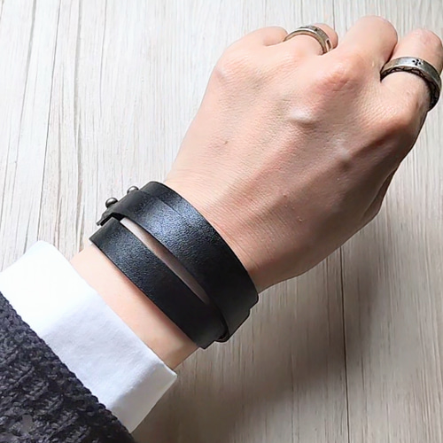 3wayレザーブレスレット◇選べるカラー◇3連ブレスレット◇シングルと