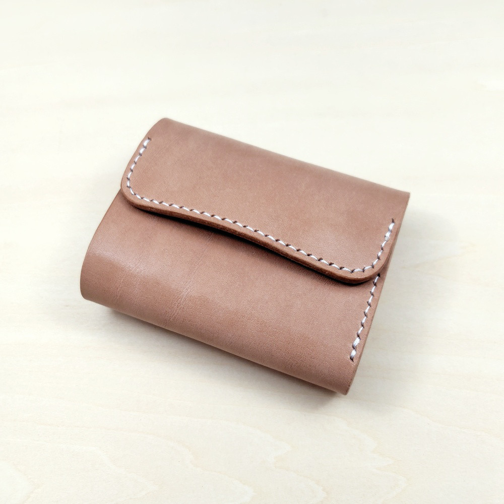 ミニウォレット 三つ折り コンパクト 財布 ヌメ革 サドルレザー ナチュラル WT-3FCW