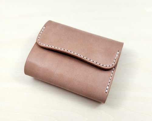 ミニウォレット 三つ折り コンパクト 財布 ヌメ革 サドルレザー