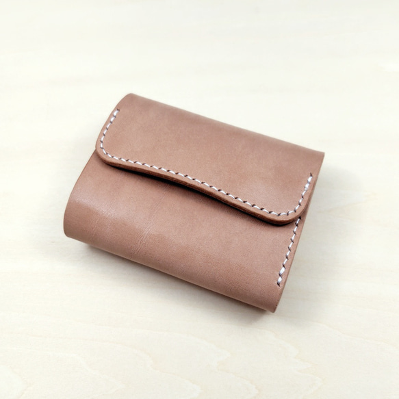 ミニウォレット 三つ折り コンパクト 財布 ヌメ革 サドルレザー