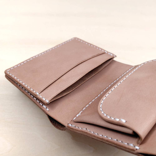 ミニウォレット 三つ折り コンパクト 財布 ヌメ革 サドルレザー