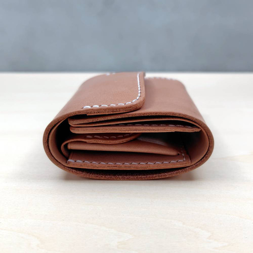 ミニウォレット 三つ折り コンパクト 財布 ヌメ革 サドルレザー