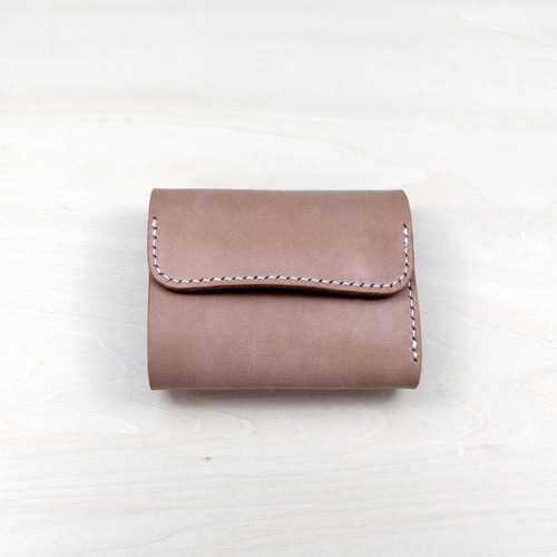 ミニウォレット 三つ折り コンパクト 財布 ヌメ革 サドルレザー