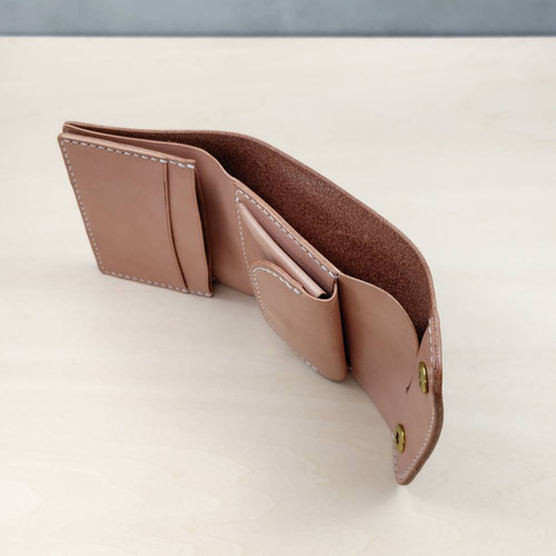 ミニウォレット 三つ折り コンパクト 財布 ヌメ革 サドルレザー